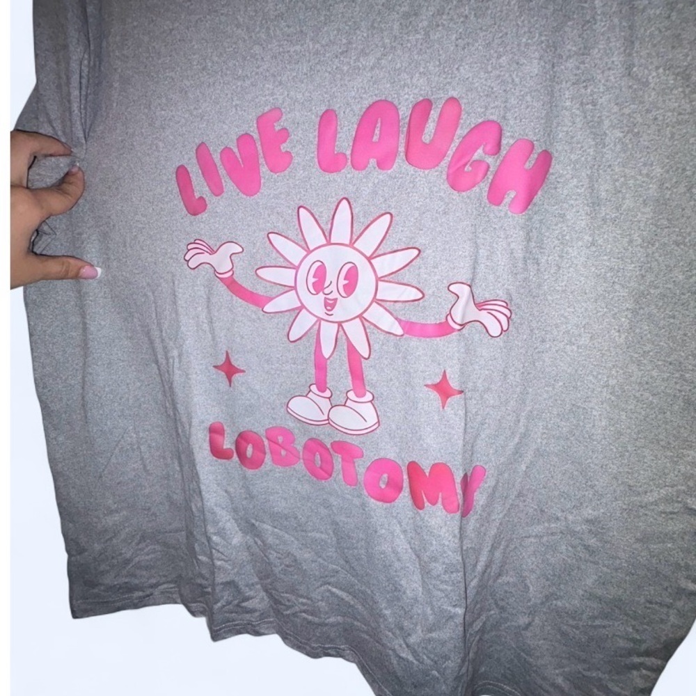 Women’s Grey Graphic Design T-Shirt Crew Neck | Size XXL | NEW, NEVER WORN